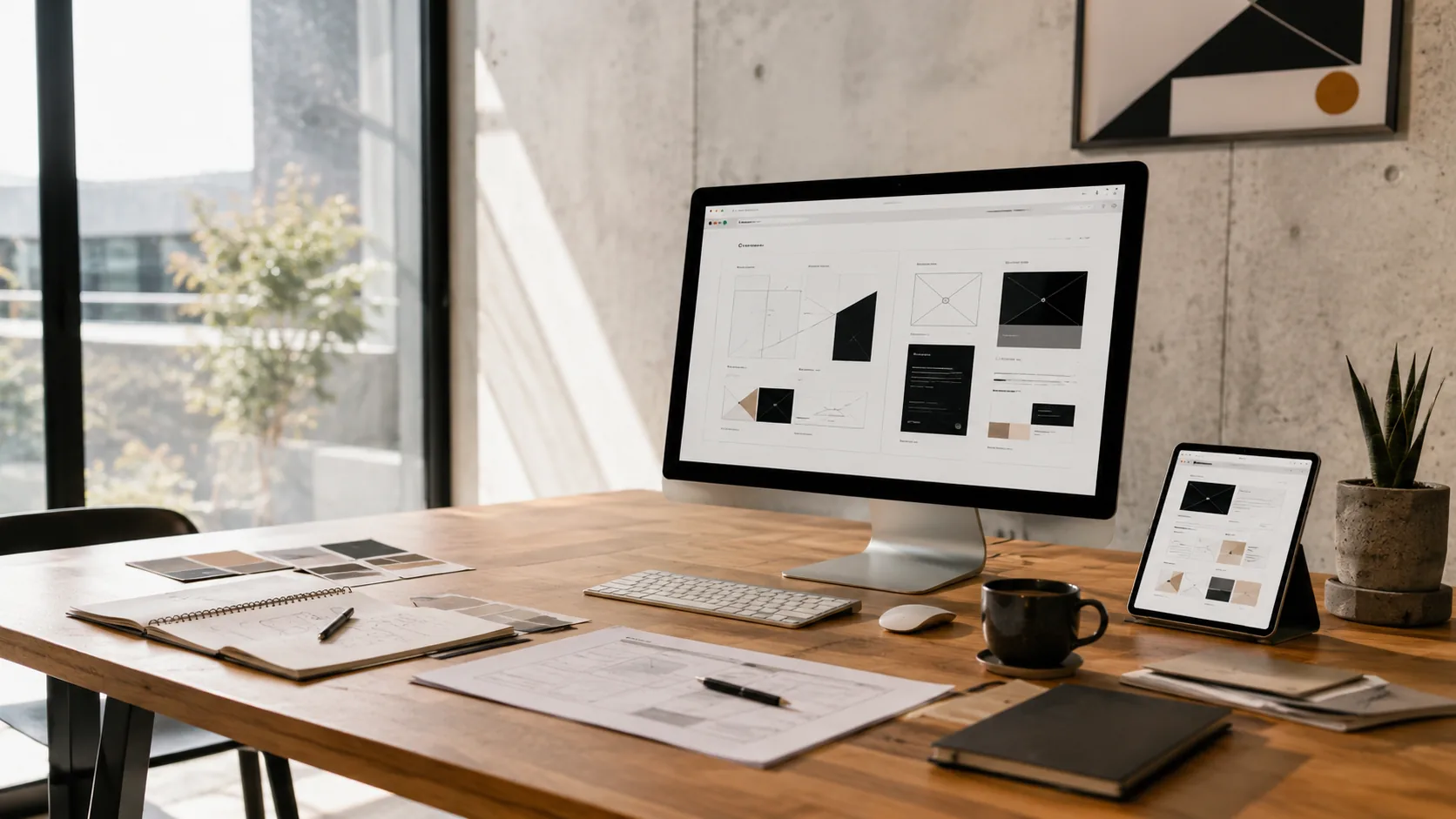 Espace de travail consacré à la planification de sites Web et de pages d’atterrissage pour le marketing de croissance.